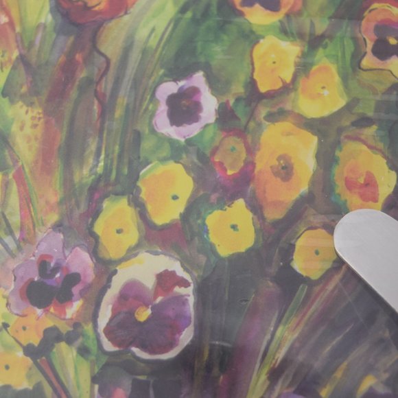 LSARTS 2 Piece Designer Serving Set Pansies New - Picture 7 of 11